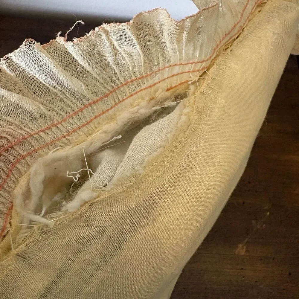 Vtg Pillow 1920s Era Flapper Southern Belle Hand Embroidered Cottagecore AS IS